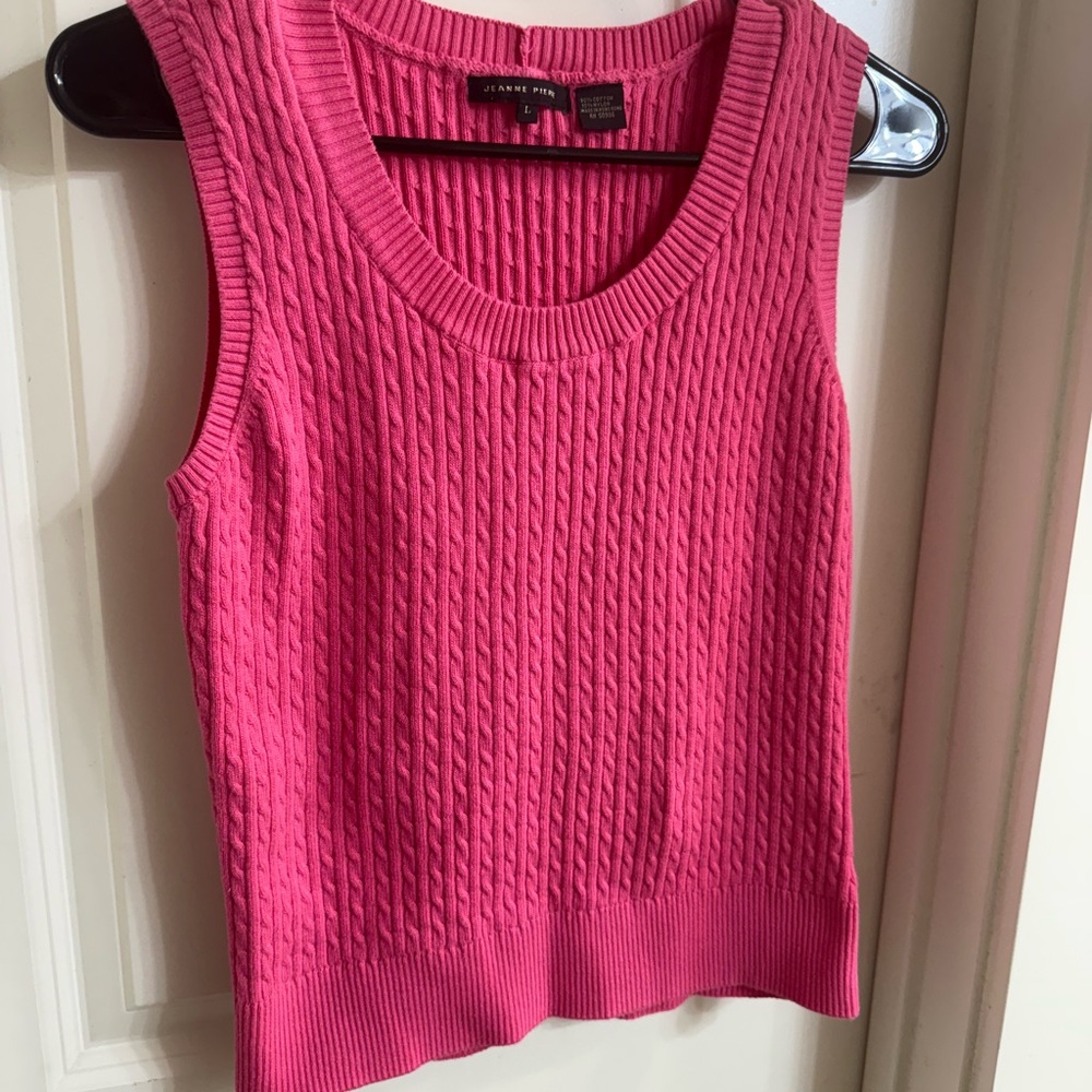 Jeanne Pierre Bright Pink Sweater Vest